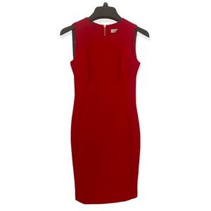 Calvin Klein red fitted sheath dress. Size 2